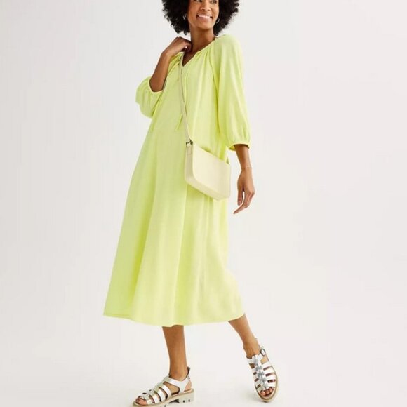 Sonoma Linen Blend Midi Dress XL - Picture 2 of 13